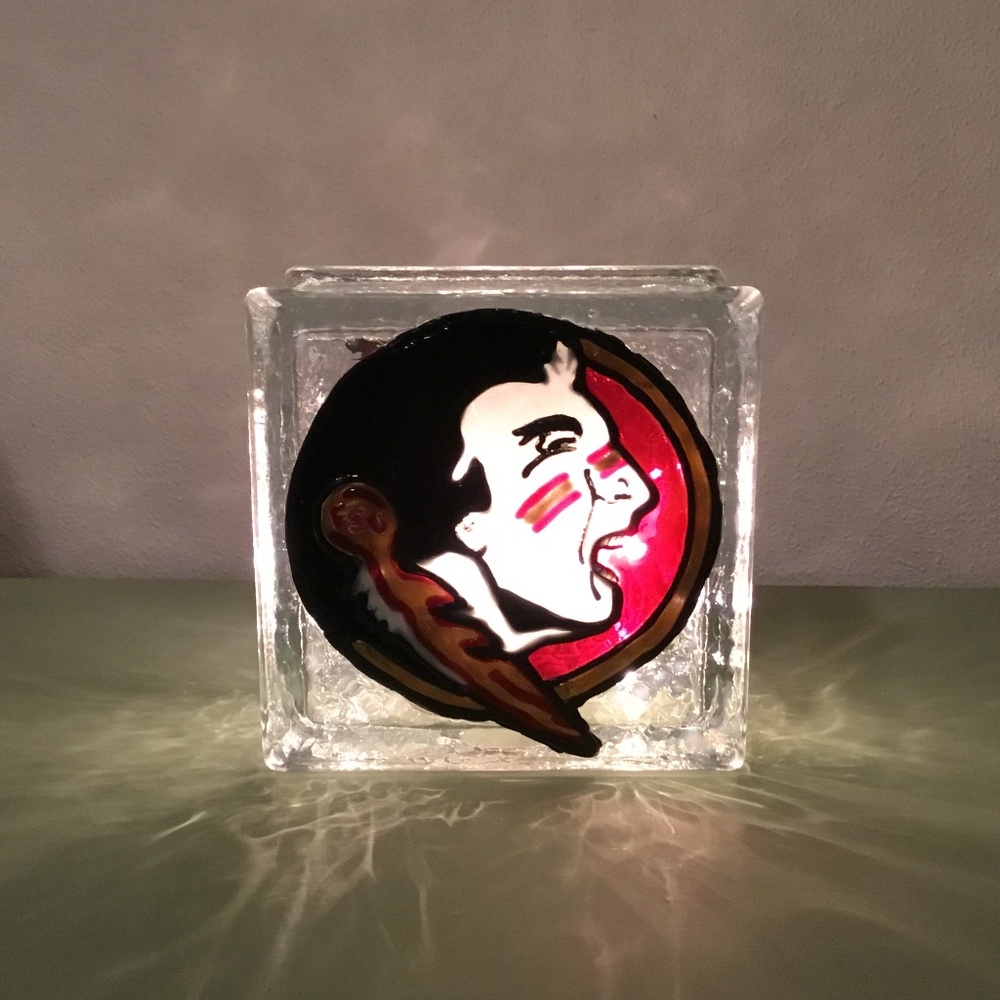 New, FSU Double sided Light up hand painted Block